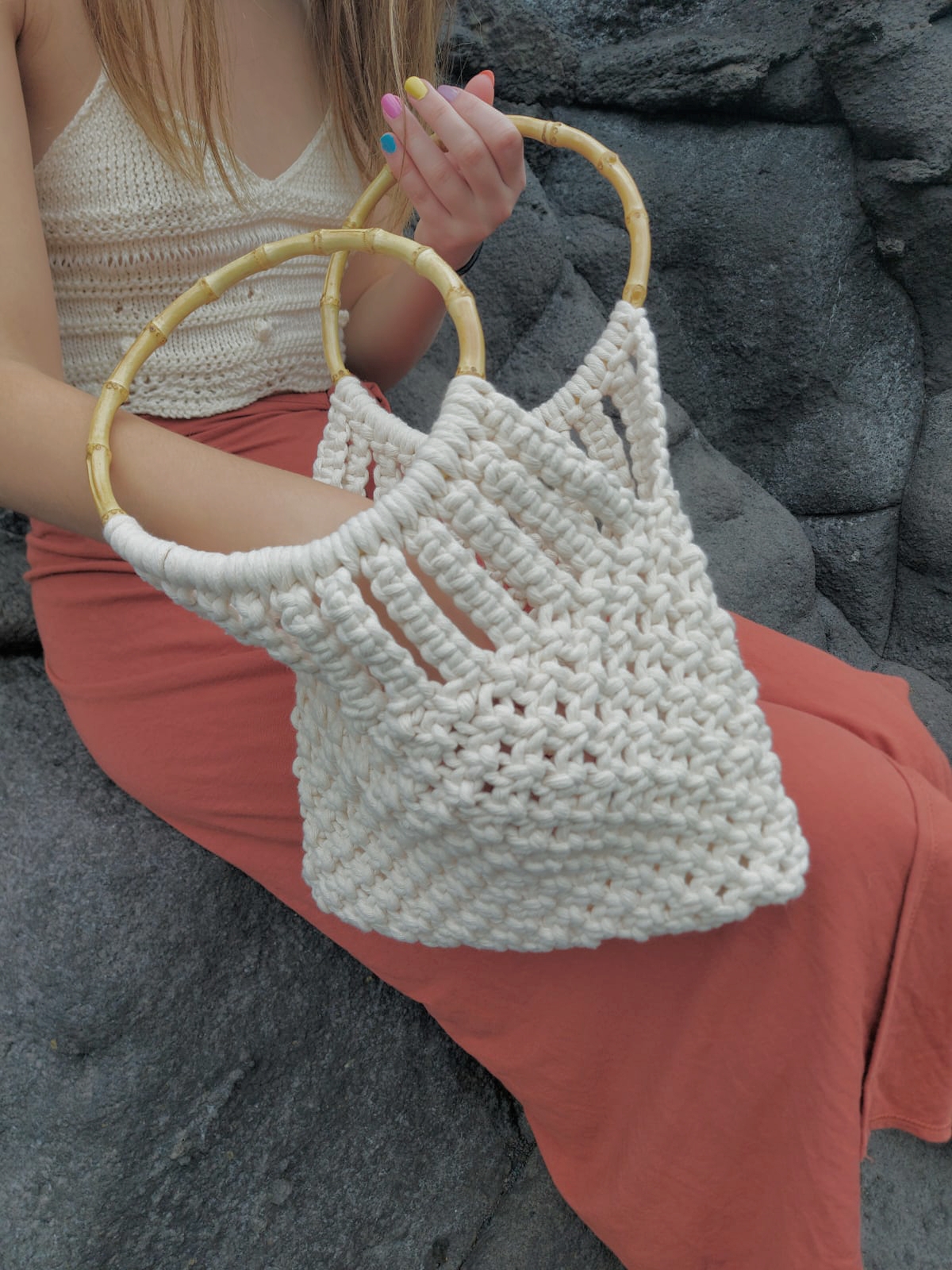 patron bolso macrame